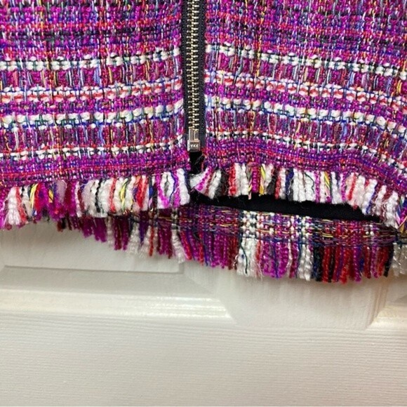 Revolve NBD Pink Preppy old money Barbiecore Tweed Zip Strapless Mini Dress XS - Picture 13 of 14